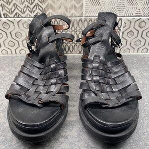 A.S. 98 Black platform sandal